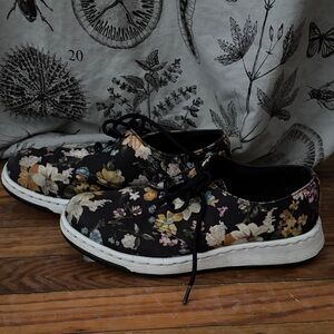Dr. Martens Black Multicolor Floral Sneakers